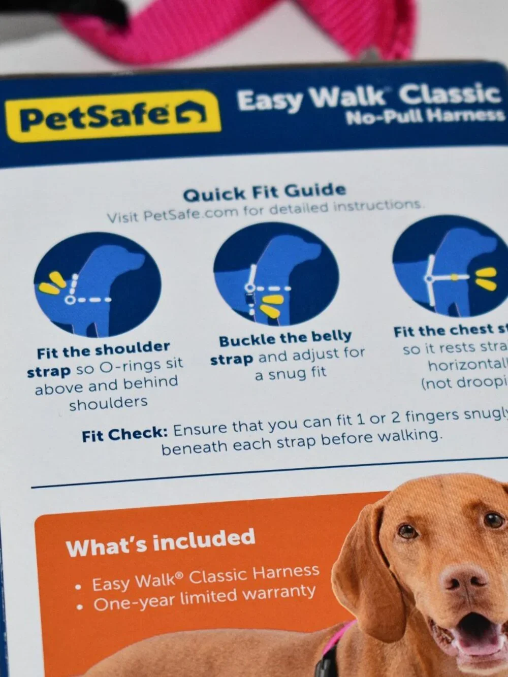 PetSafe Easy Walk No Pull Dog Harness, Medium, Raspberry Pink/ Grey, Front Clip,